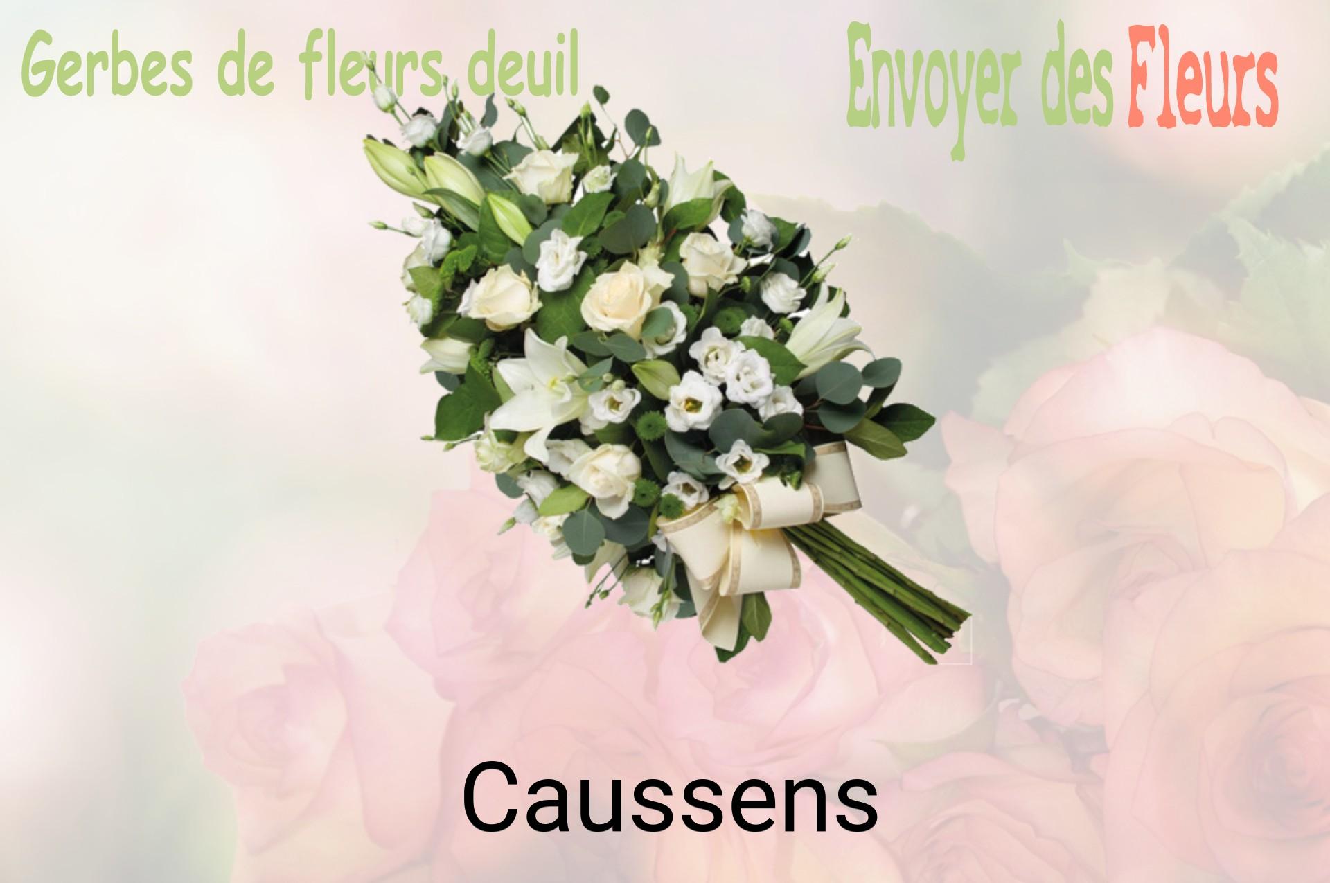 Gerbe de fleurs de deuil livrée à Caussens
